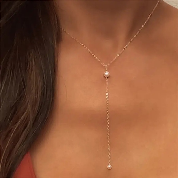 🔵𝟲𝟱%𝗢𝗙𝗙 𝗯𝘂𝗻𝗱𝗹𝗲𝘀 𝟯+🔵 NEW Delicate Pearl Drop Stainless Steel Necklace - Picture 9 of 14